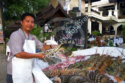 Seafood on display at a restaurant on the island of Ko Samui, Thailand.