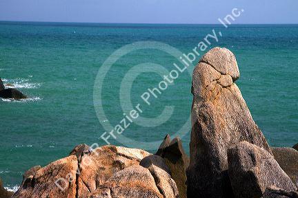 Grandfather rock located at the south end of Lamai beach on the island of Ko Samui, Thailand.