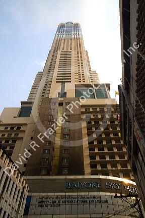 The Baiyoke Tower II, the tallest building in Thailand in the Ratchathewi district of Bangkok, Thailand.