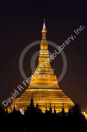The Shwedagon Paya located in (Rangoon)Yangon, (Burma) Myanmar.