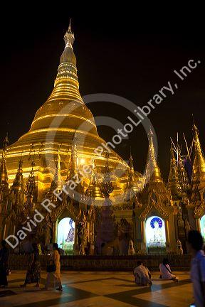 The Shwedagon Paya located in (Rangoon)Yangon, (Burma) Myanmar.