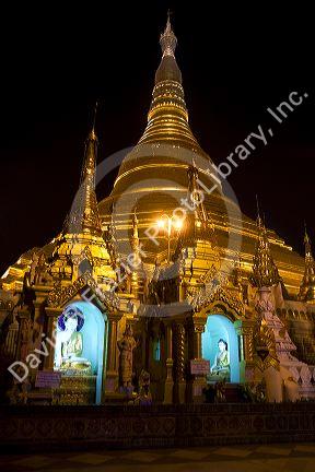 The Shwedagon Paya located in (Rangoon)Yangon, (Burma) Myanmar.