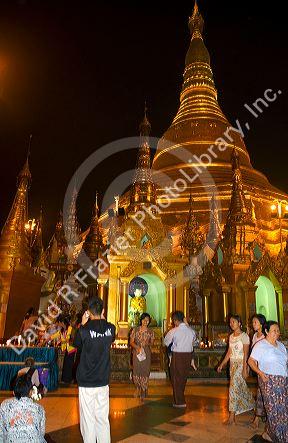 The Shwedagon Paya located in (Rangoon)Yangon, (Burma) Myanmar.