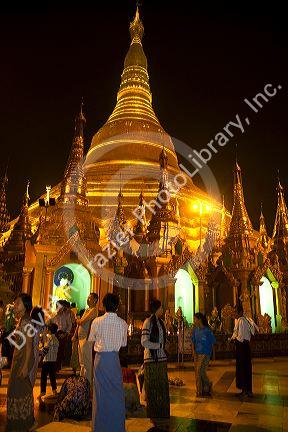 The Shwedagon Paya located in (Rangoon)Yangon, (Burma) Myanmar.