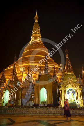 The Shwedagon Paya located in (Rangoon)Yangon, (Burma) Myanmar.