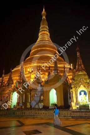 The Shwedagon Paya located in (Rangoon)Yangon, (Burma) Myanmar.
