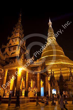 The Shwedagon Paya located in (Rangoon)Yangon, (Burma) Myanmar.