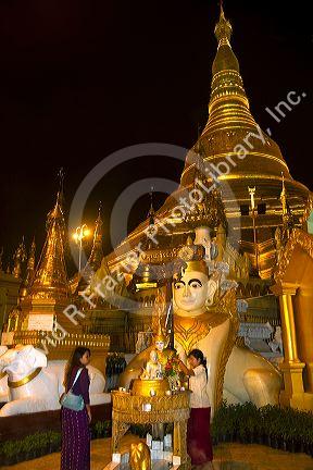 The Shwedagon Paya located in (Rangoon)Yangon, (Burma) Myanmar.