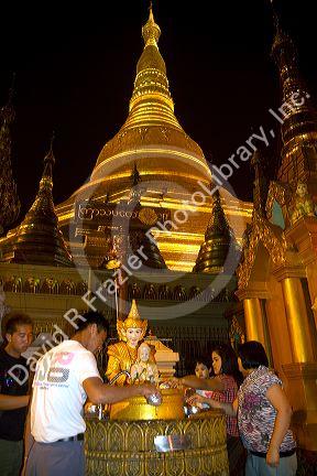 The Shwedagon Paya located in (Rangoon)Yangon, (Burma) Myanmar.