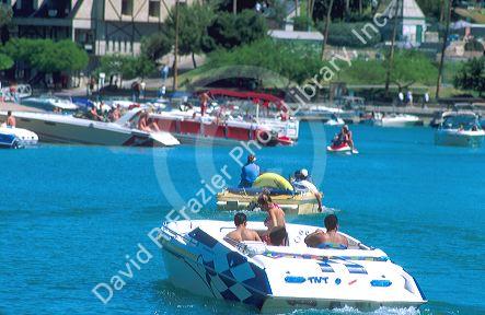 Pleasure boats at Lake Havasu, Arizona.