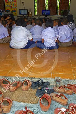 Children attend a Thai elementary school on the island of Ko Samui, Thailand.