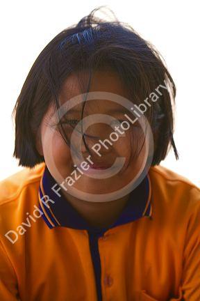 Portrait of an elementary school student on the island of Ko Samui, Thailand.