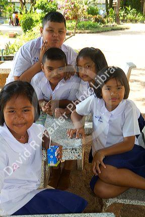 Thai elementary school students on the island of Ko Samui, Thailand.
