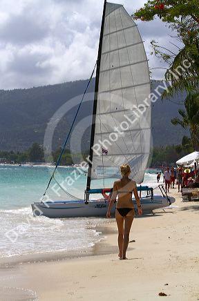 The Gulf of Thailand at Chaweng beach on the island of Ko Samui, Thailand.