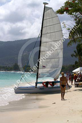 The Gulf of Thailand at Chaweng beach on the island of Ko Samui, Thailand.