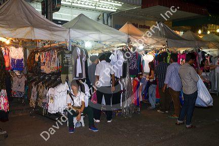 Merchant street vendors in Bangkok, Thailand.