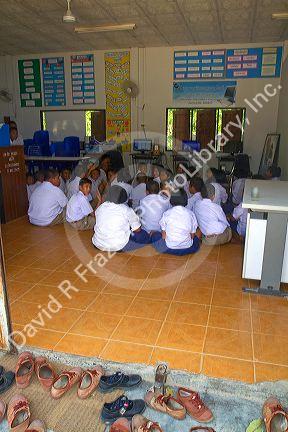 Children attend a Thai elementary school on the island of Ko Samui, Thailand.