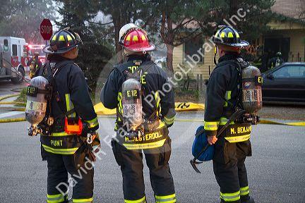 Firefighters respond to an emergency in Boise, Idaho, USA.