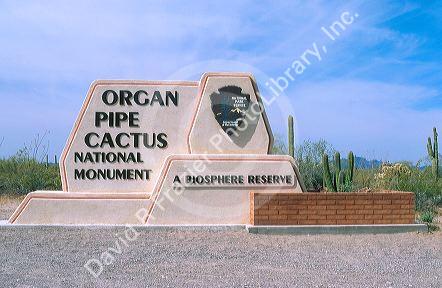 Entrance to Organ Pipe National Monument, Arizona.