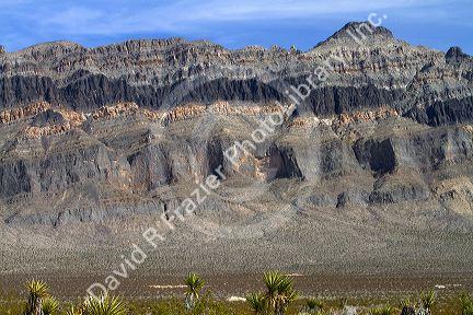 Strata rock along U.S. 93 northeast of Las Vegas, Nevada, USA.
