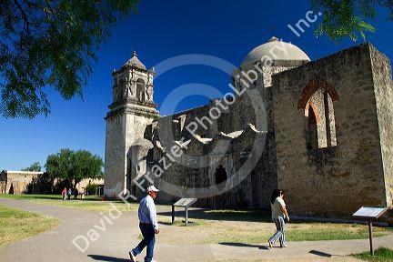 Mission San Jose Church at the San Antonio Missions National Historical Park located in San Antonio, Texas, USA.