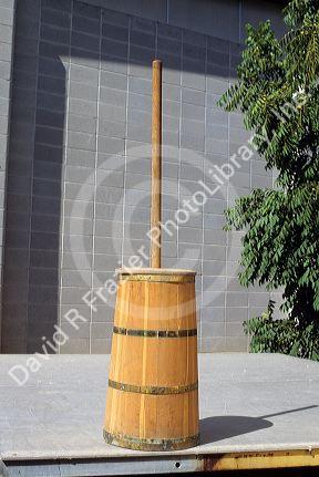 Butter churn.