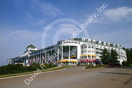 The Grand Hotel on Mackinac Island located in Lake Huron, Michigan, USA.