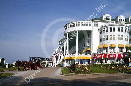 The Grand Hotel on Mackinac Island located in Lake Huron, Michigan, USA.