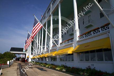 The Grand Hotel on Mackinac Island located in Lake Huron, Michigan, USA.