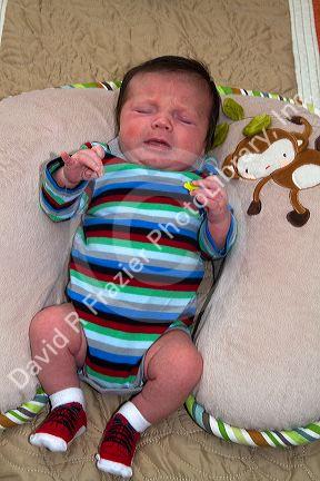 Crying infant boy in Boise, Idaho, USA. MR