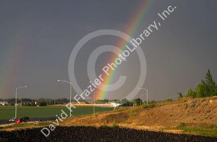 Rainbow over Ada County, Idaho, USA.