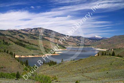 Scenic view of the South Fork of the Boise River canyon at Anderson Ranch Reservoir, Idaho, USA.
