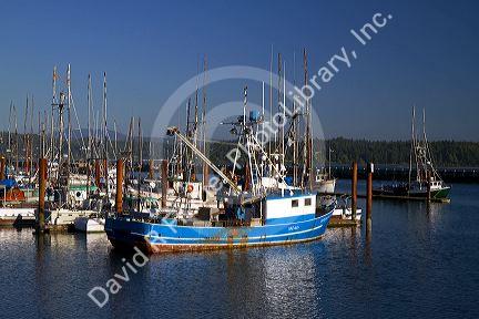 Waterfront and harbor at Yaquina Bay in Newport, Oregon, USA.