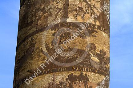 The Astoria Column is a tower overlooking the Columbia River on Coxcomb Hill at Astoria, Oregon, USA.