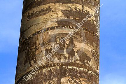 The Astoria Column is a tower overlooking the Columbia River on Coxcomb Hill at Astoria, Oregon, USA.