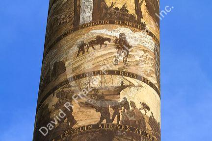 The Astoria Column is a tower overlooking the Columbia River on Coxcomb Hill at Astoria, Oregon, USA.