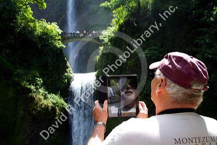Multnomah Falls located east of Troutdale, Oregon, USA.