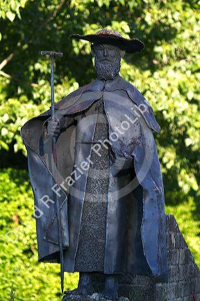 A statue of St. James along the Way of St. James pilgrimage route, Navarra, Spain.
