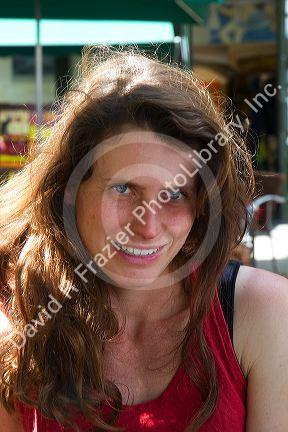 Portrait of a french woman at Angouleme in southwestern France.