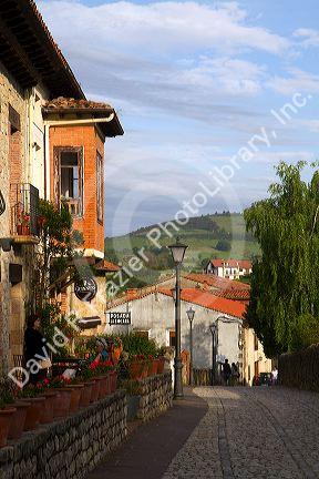 Walking street in the village of Santillana del Mar, Cantabria, Spain.