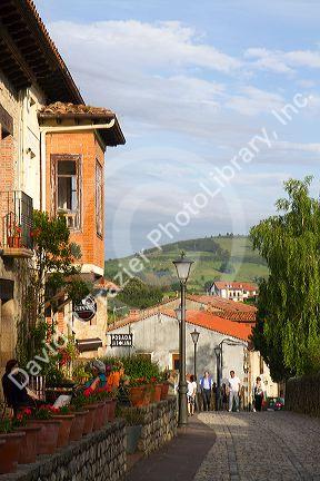 Walking street in the village of Santillana del Mar, Cantabria, Spain.