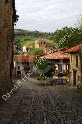 Walking street in the village of Santillana del Mar, Cantabria, Spain.