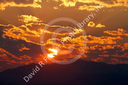 Summer sunrise in Boise, Idaho, USA.