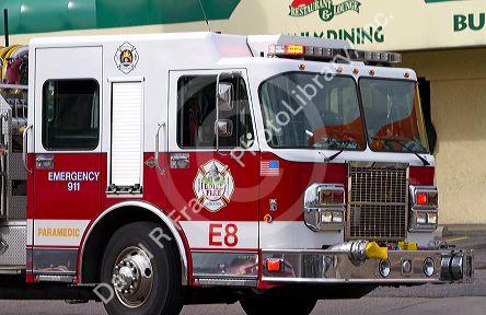 Boise Fire department engine in Boise, Idaho, USA.