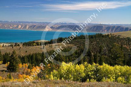 Bear Lake overlook from the Utah bordering side, USA.