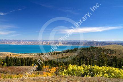 Bear Lake overlook from the Utah bordering side, USA.