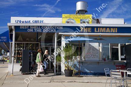 Greek food restaurant The Limani, located on the sponge docks in Tarpon Springs, Florida, USA.