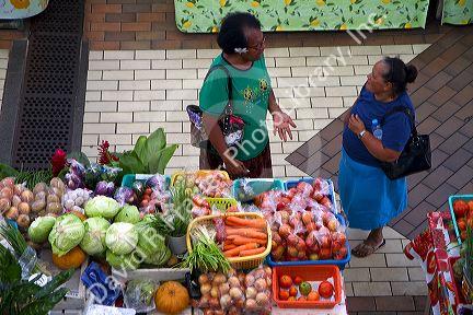 The Papeete Market on the island of Tahiti, French Polynesia.