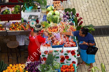 The Papeete Market on the island of Tahiti, French Polynesia.