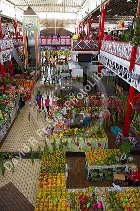 The Papeete Market on the island of Tahiti, French Polynesia.